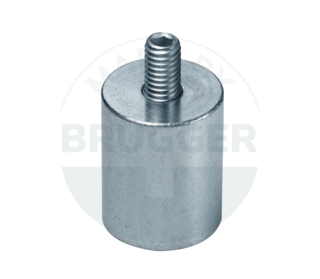 Bar grips of NdFeB steel housing with external thread galvanised 20mm M6x10 | © Brugger GmbH