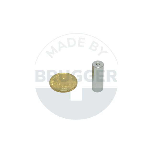 Aimant grappin en NdFeB boîtier en acier avec filetage intérieur galvanisé 8mm | © Brugger GmbH
