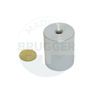 Bar grips of NdFeB steel housing with internal thread galvanised 32mm | © Brugger GmbH