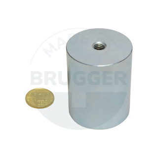 Bar grips of NdFeB steel housing with internal thread galvanised 40mm | © Brugger GmbH