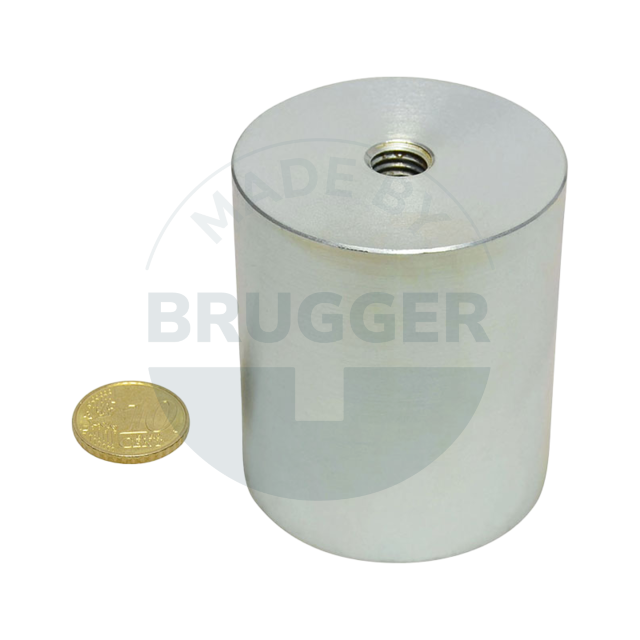 Stabgreifer aus NdFeB Stahlgehäuse mit Innengewinde verzinkt 50mm | © Brugger GmbH