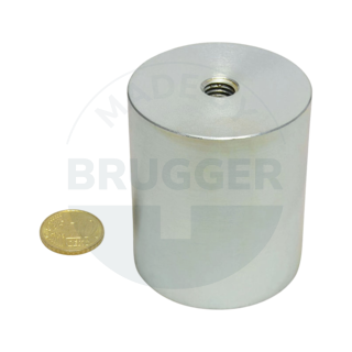Bar grips of NdFeB steel housing with internal thread galvanised 50mm | © Brugger GmbH