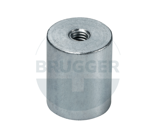 Bar grips of NdFeB steel housing with internal thread galvanised 20mm | © Brugger GmbH