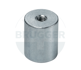 Bar grips of NdFeB steel housing with internal thread galvanised 20mm | © Brugger GmbH