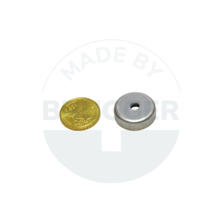 Topfmagnet Edelstahlgehäuse mit Bohrung und Senkung 20mm aus Hartferrit | © Brugger GmbH