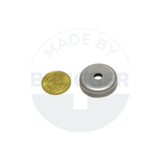 Topfmagnet Edelstahlgehäuse mit Bohrung und Senkung 25mm aus Hartferrit | © Brugger GmbH