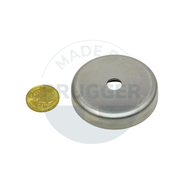 Aimant à pot en ferrite dure boîtier en acier inoxydable avec alésage cylindrique 50mm | © Brugger GmbH