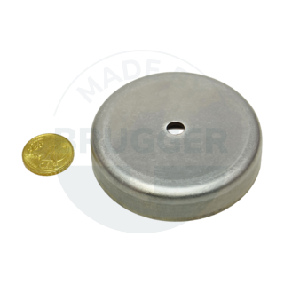 Topfmagnet aus Hartferrit Edelstahlgehäuse mit Zylinderbohrung 63mm | © Brugger GmbH