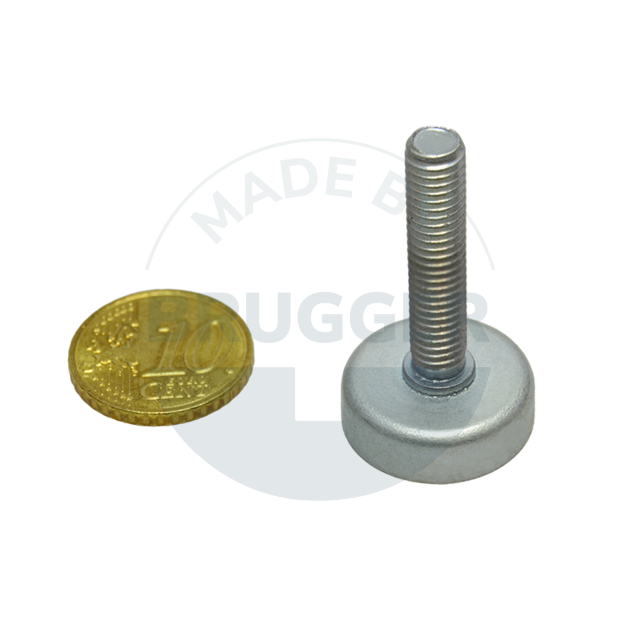 Pot magnet made of hard ferrite steel housing with external thread galvanised 20mm M6x30 | © Brugger GmbH