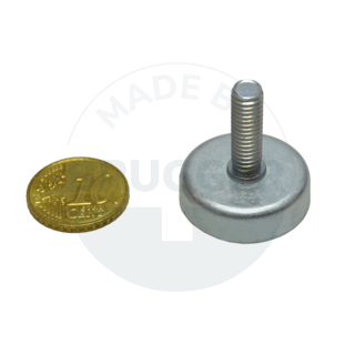 Pot magnet made of hard ferrite steel housing with external thread galvanised 25mm M6x20 | © Brugger GmbH