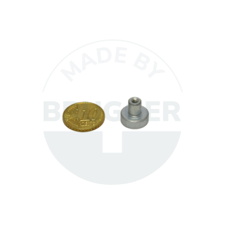 Topfmagnet aus Hartferrit Stahlgehäuse mit Gewindebuchse verzinkt 13mm M3 | © Brugger GmbH
