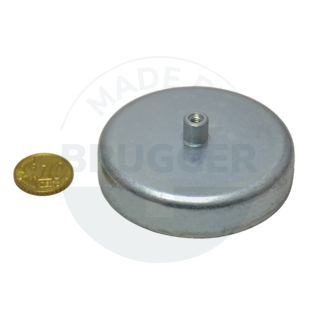 Topfmagnet aus Hartferrit Stahlgehäuse mit Gewindebuchse verzinkt 63mm M4 | © Brugger GmbH