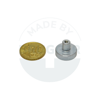 Topfmagnet aus Hartferrit Stahlgehäuse mit Gewindebuchse verzinkt 16mm M3 | © Brugger GmbH