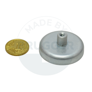 Topfmagnet aus Hartferrit Stahlgehäuse mit Gewindebuchse verzinkt 36mm M4 | © Brugger GmbH