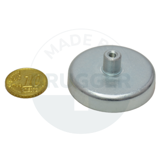 Topfmagnet aus Hartferrit Stahlgehäuse mit Gewindebuchse verzinkt 40mm M4 | © Brugger GmbH