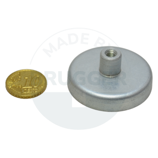 Topfmagnet aus Hartferrit Stahlgehäuse mit Gewindebuchse verzinkt 40mm M5 | © Brugger GmbH