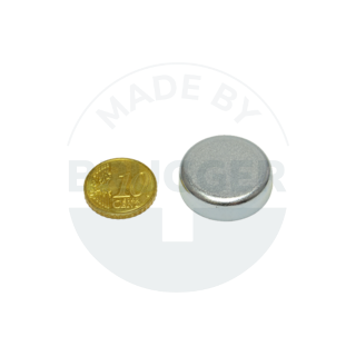Pot magnet made of hard ferrite steel housing galvanised 25mm | © Brugger GmbH