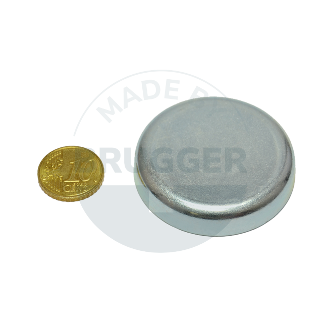 Pot magnet made of hard ferrite steel housing galvanised 47mm | © Brugger GmbH