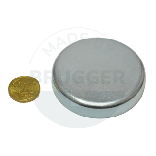 Pot magnet made of hard ferrite steel housing galvanised 57mm | © Brugger GmbH
