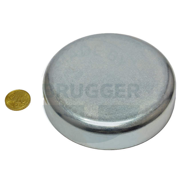 Pot magnet made of hard ferrite steel housing galvanised 80mm | © Brugger GmbH