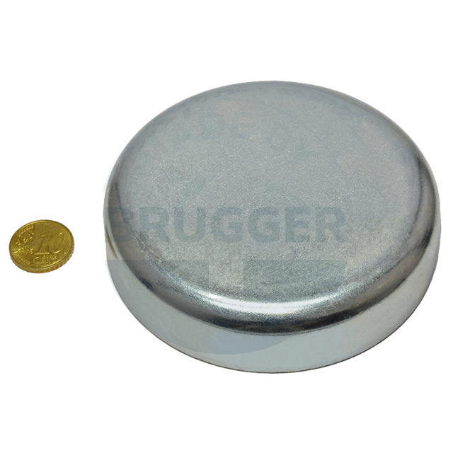 Pot magnet made of hard ferrite steel housing galvanised 100mm | © Brugger GmbH