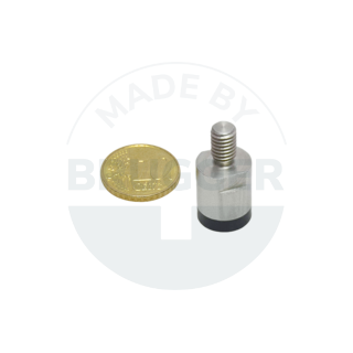 Pot magnet of NdFeB stainless steel housing with external thread rubberised holding surface 13mm M6 | © Brugger GmbH