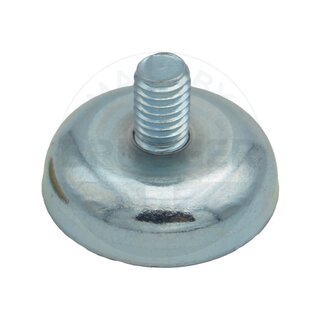 Pot magnet made of NdFeB steel housing stamped with external thread M6, galvanised ⌀25mm | © Brugger GmbH