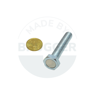Pot magnet of NdFeB steel housing with external thread and hexagon head 17mm M10 | © Brugger GmbH