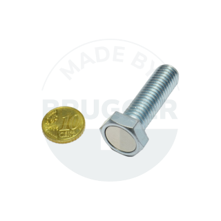 Pot magnet of NdFeB steel housing with external thread and hexagon head 19mm M12 | © Brugger GmbH