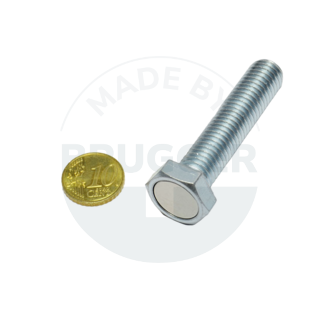 Pot magnet of NdFeB steel housing with external thread and hexagon head 19mm M12 | © Brugger GmbH