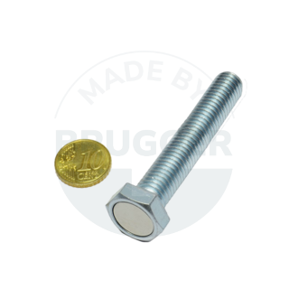Pot magnet of NdFeB steel housing with external thread and hexagon head 19mm M12 | © Brugger GmbH