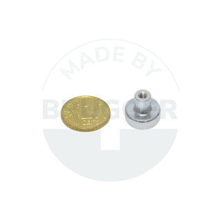 Topfmagnet aus NdFeB Stahlgehäuse mit Gewindebuchse verzinkt 13mm | © Brugger GmbH
