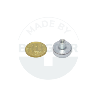 Topfmagnet aus NdFeB Stahlgehäuse mit Gewindebuchse verzinkt 16mm | © Brugger GmbH
