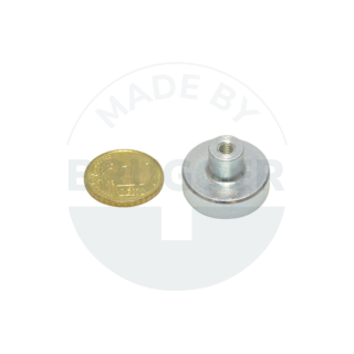 Topfmagnet aus NdFeB Stahlgehäuse mit Gewindebuchse verzinkt 20mm | © Brugger GmbH