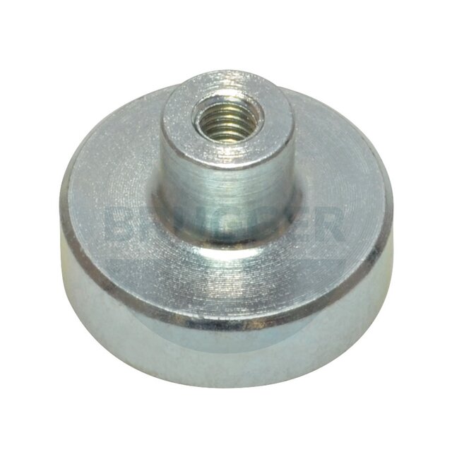 Pot magnet of NdFeB steel housing with threaded bush galvanised 20mm | © Brugger GmbH