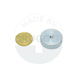 Topfmagnet aus NdFeB Stahlgehäuse mit Innengewinde verzinkt 25mm M4 | © Brugger GmbH