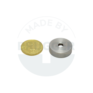 Topfmagnet aus SmCo Edelstahlgehäuse mit Zylinderbohrung bis 350°C 20mm | © Brugger GmbH