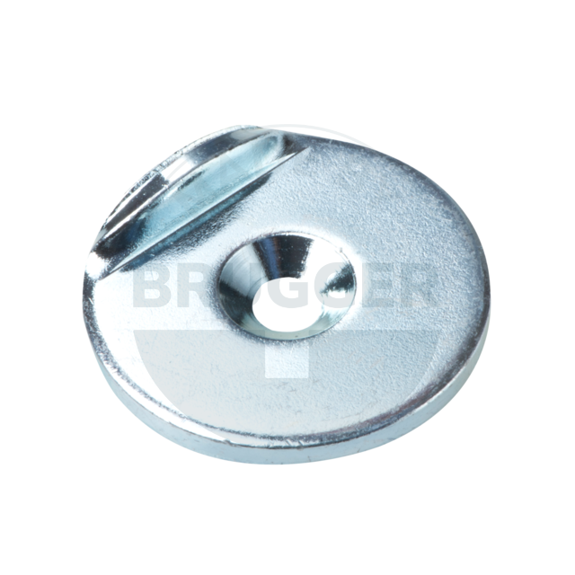 Metal disc with bore and counter bore, stop edge 90° | © Brugger GmbH