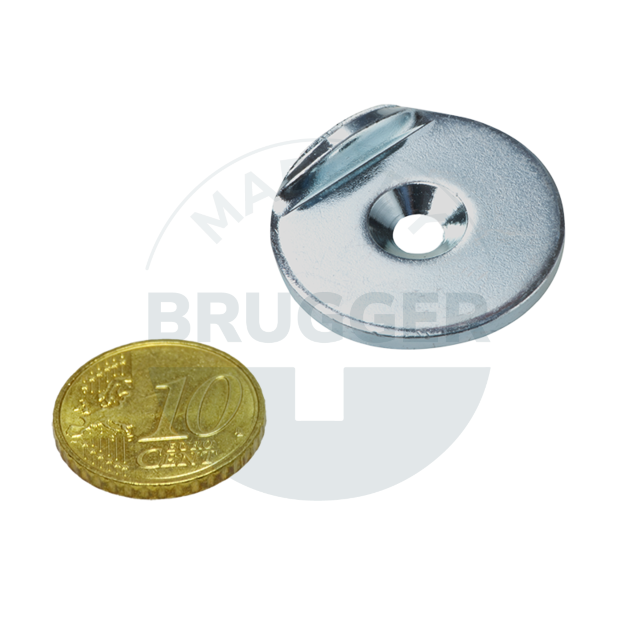 Metal disc with bore and counter bore, stop edge 90° | © Brugger GmbH