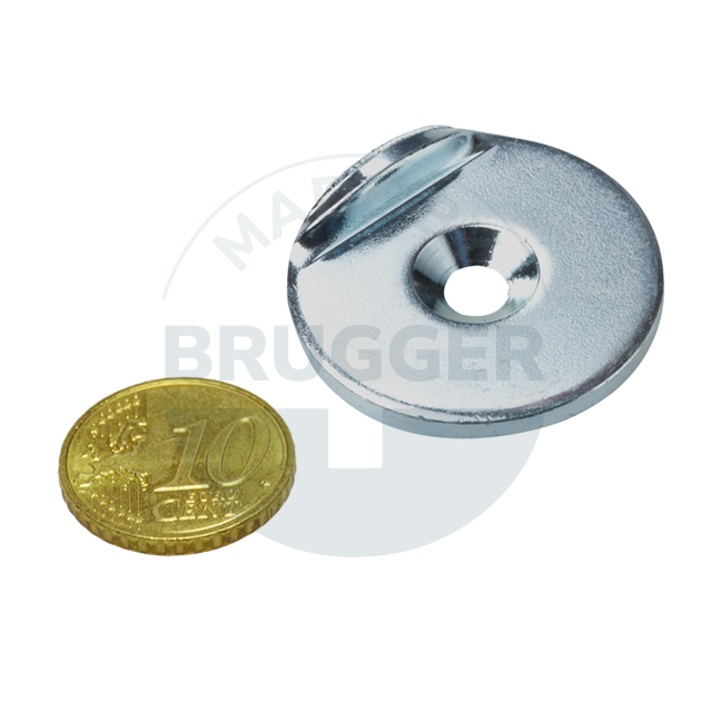 Metal disc with bore and counter bore, stop edge 90° | © Brugger GmbH