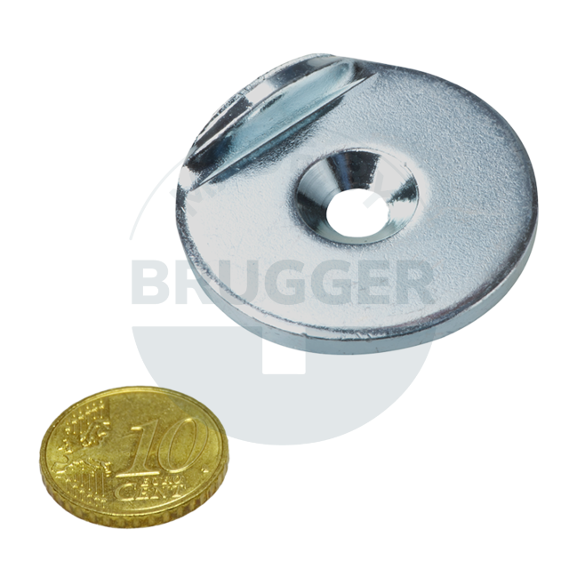 Metal disc with bore and counter bore, stop edge 90° | © Brugger GmbH