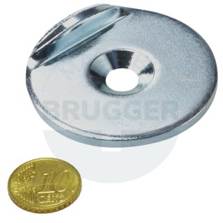 Metallscheibe mit Bohrung und Senkung, Anschlagkante 90° | © Brugger GmbH