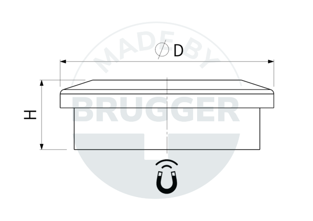 technische Zeichnung extra starke Bueromagnete rund | © Brugger GmbH