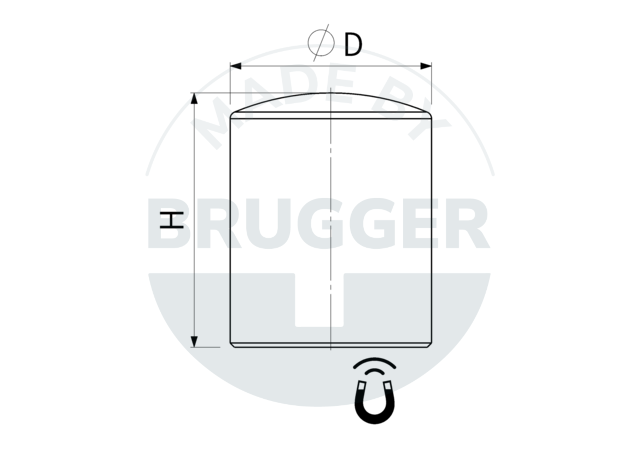 technical drawing Strong cylinder magnets for whiteboards | © Brugger GmbH
