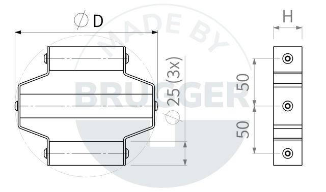 dessin technique Grille de filtre magnétique en NdFeB | © Brugger GmbH