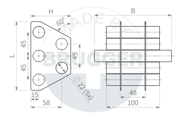 technical drawing Magnetic filter grid made of NdFeB | © Brugger GmbH