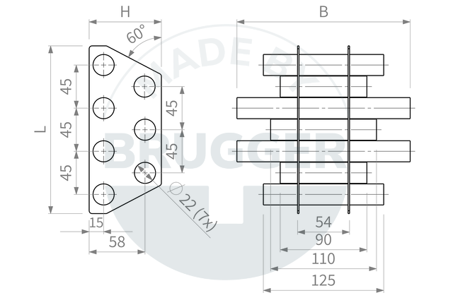 technical drawing Magnetic filter grid made of NdFeB | © Brugger GmbH