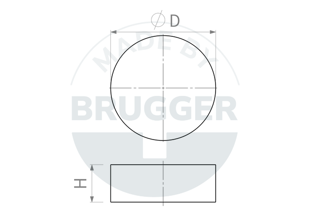 technische Zeichnung Scheibenmagnet | © Brugger GmbH
