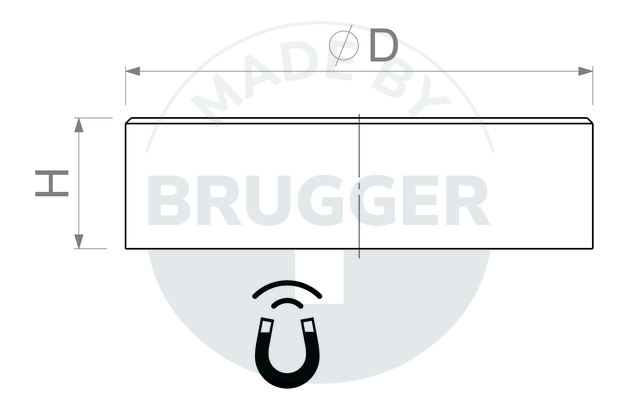 technical drawing Pot magnets made of NdFeB galvanised | © Brugger GmbH